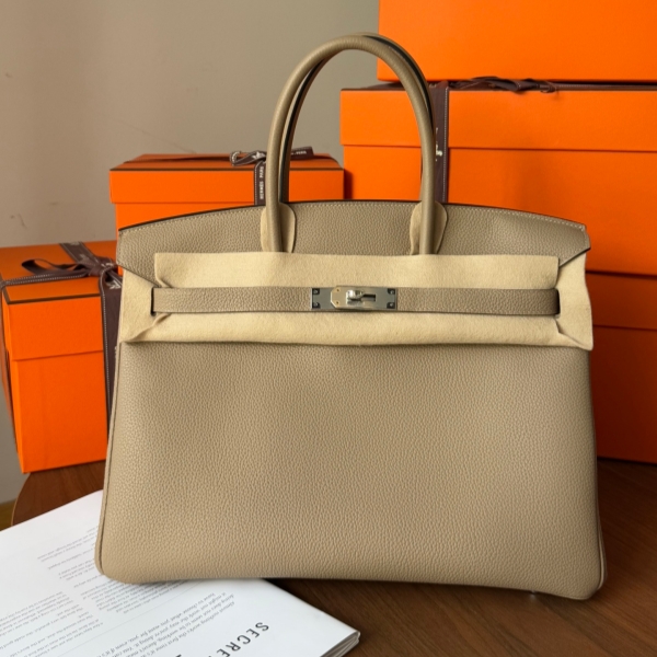【エルメス HERMES】バーキン35 トゥルティエールグレー (81) トゴ シルバー金具（100％手縫い）